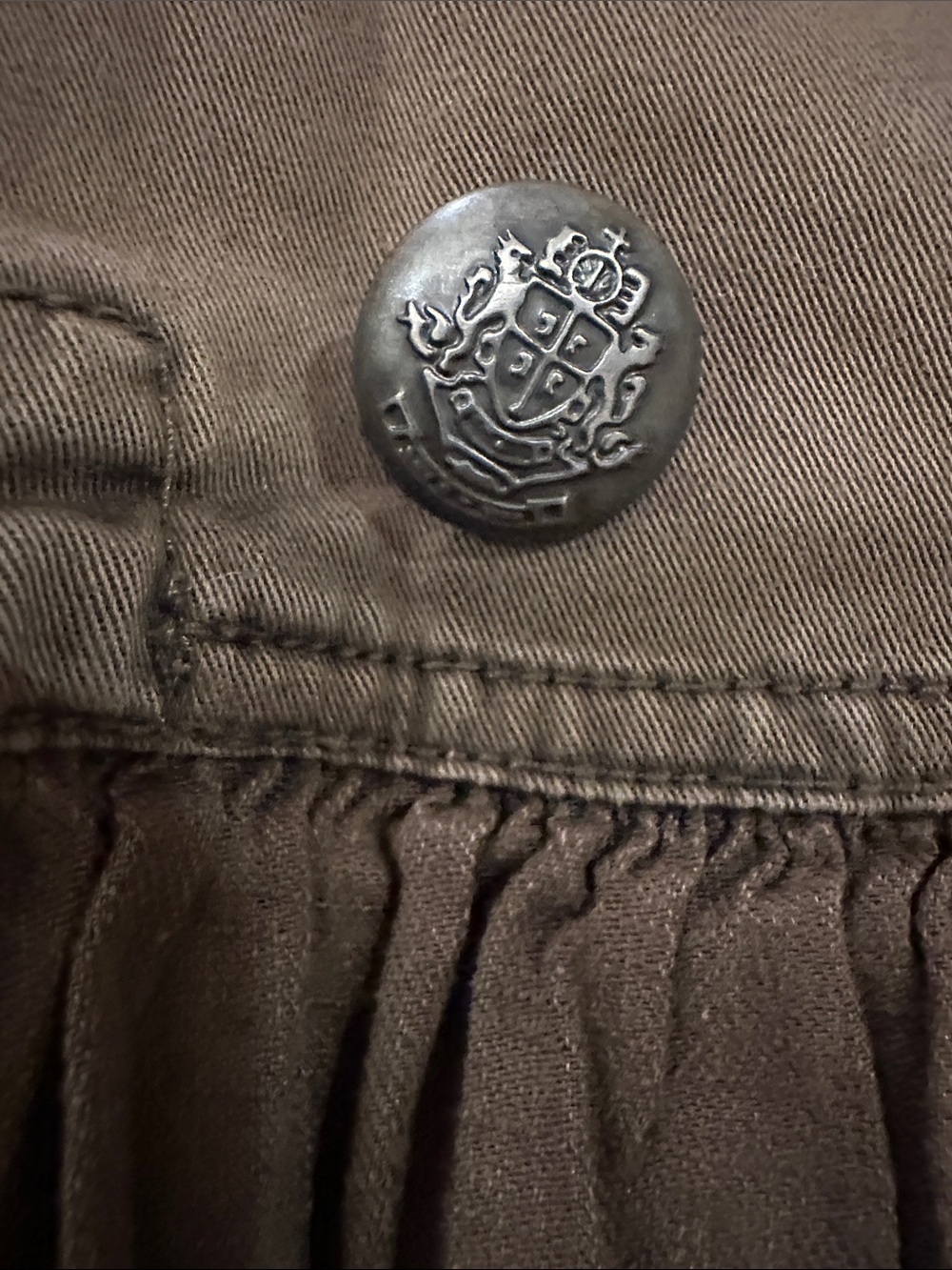 Free People Army  Brown Double-Breasted Peplum Military-Style Jacket size Small - Picture 3 of 8